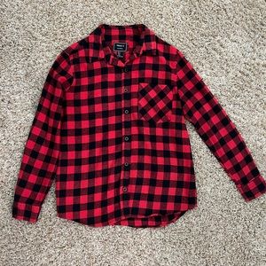 Forever 21 red and black checkered button up